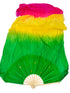 BookMyCostume Japanese Silk Belly Dance Fan Veil | Single Bamboo Viel in Multi Shades  with 2 Meter Flowing Cloth Attached to Fan for Great Dance Effect – Rainbow-Themed Group Performances, Annual Day
